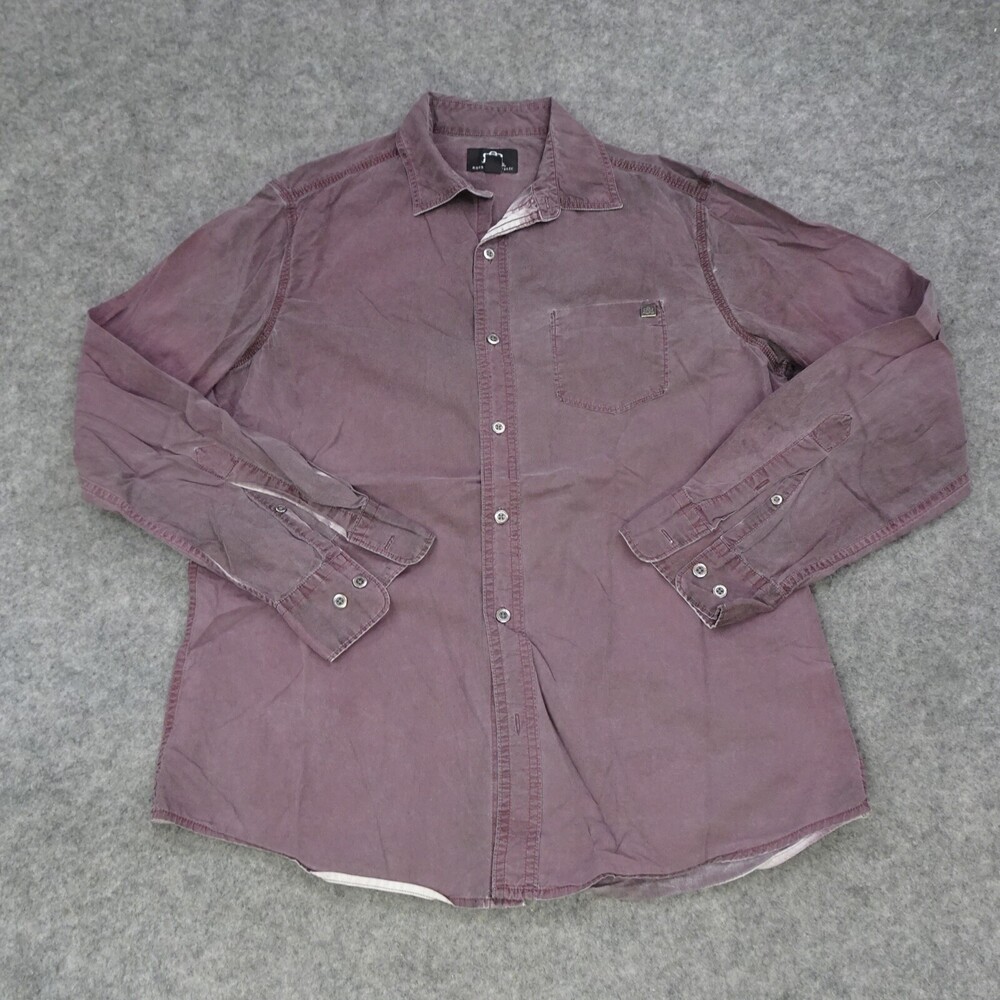 Rock Republic Shirt Mens Medium M Button Up Purple Solid Long Sleeve Casual